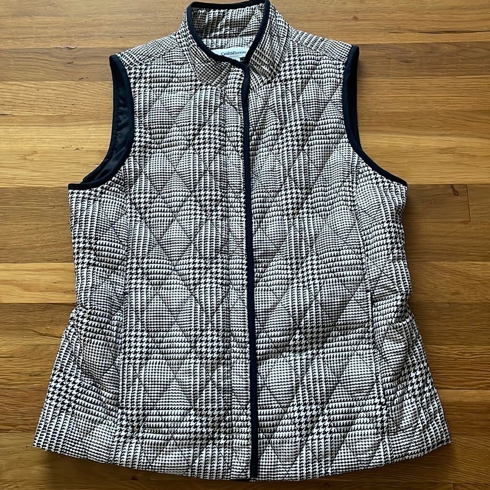 Croft &Barrow Kohls Houndstooth Plaid Quilted Vest medium